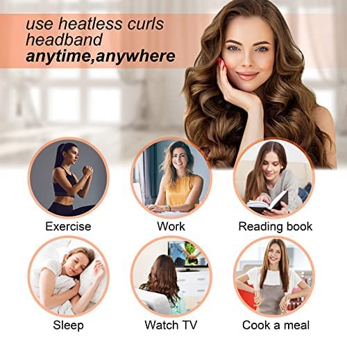 CORATED Heatless Curling Rod Headband, Hair Curlers to Sleep In, No Heat Curl with Hair Clips, Sleeping Curls Silk Ribbon Rollers for Long Hair