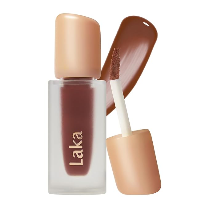 Laka Fruity Glam Tint, Glowing Lip Stain with Wide Color Spectrum, Hydrating & Lightweight Texture, Buildable Color, Non-Sticky, Vegan, K-Beauty (#156 Coco, 4.5g/0.15oz)
