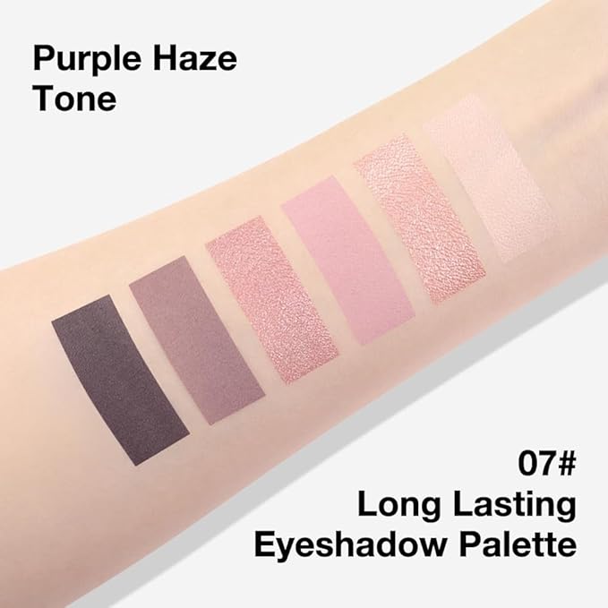 6 Colors Mini Pink Eye Shadow Palette Makeup for Older Women, Neutral Matte Shimmer Eyeshadow Palette Highly Pigmented Waterproof, paleta de sombras de ojos, Vegan & Cruelty-free, 07