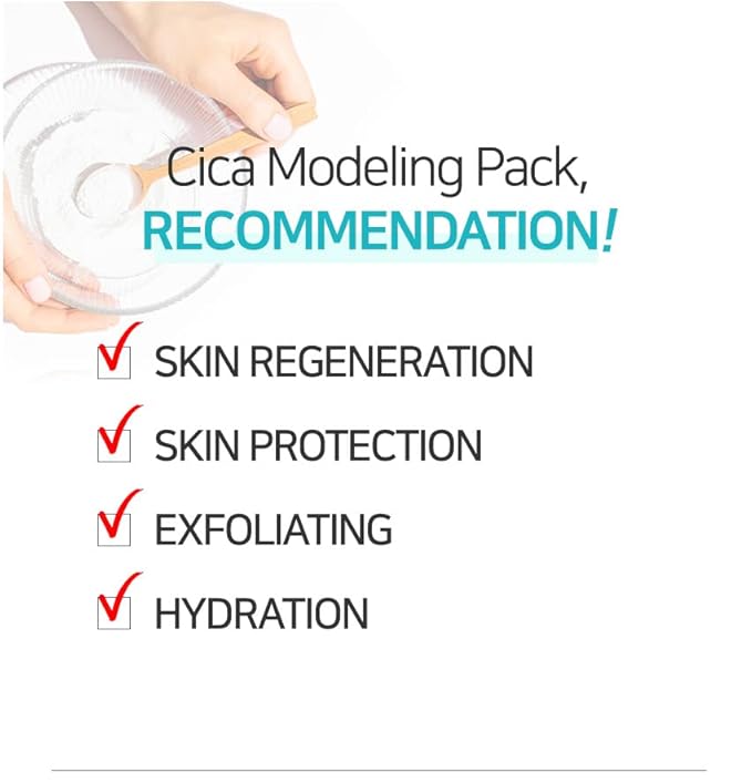 Modeling Mask with CICA for Face – NEEDS NATURE | Soothing & Redness Relief Peel-Off Rubber Mask | Korean Skincare | Home Spa Treatment | 400g Powder Pack with Mixing Tools