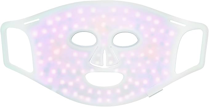 Red Light Therapy for Face & Neck, LED Red Light Therapy Mask for Anti-Aging, Wrinkle Reduction, and Skin Firming, Rechargeable LED Face Mask Light Therapy, 7 Modes, 5 Levels, Home & Travel Use