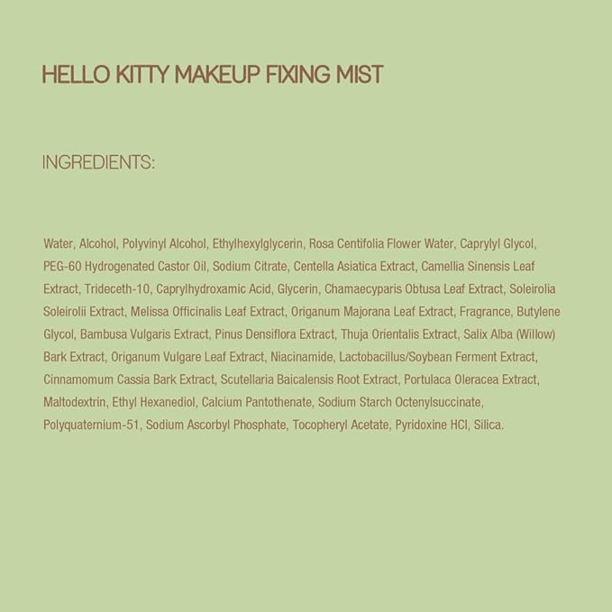 Pixi + Hello Kitty Makeup Fixing Mist |Lightweight Setting Spray | 80 ml / 2.7 fl oz