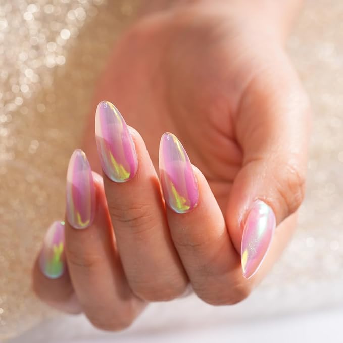 Pretty Diva Aurora Chrome Nail Powder, Unicorn Mermaid Iridescent Chrome Powder for Nails, Aurora Nail Powder Glitter Pigment Iridescent Nail Chrome Powder for Gel Nail Art Decoration