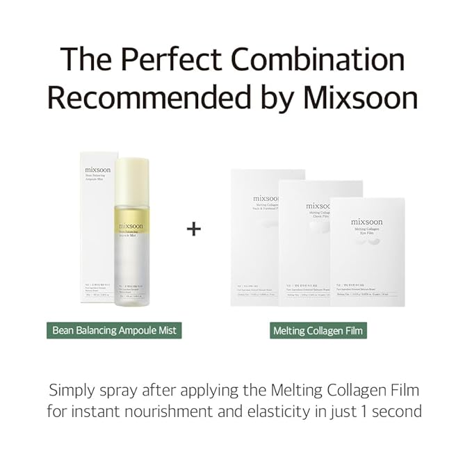 mixsoon Bean Balancing Ampoule Mist - Hydrating and Soothing for Face, Oil balance For Hydrated Radiance 100ml / 3.38 fl.oz. Korean Glass Skin Care