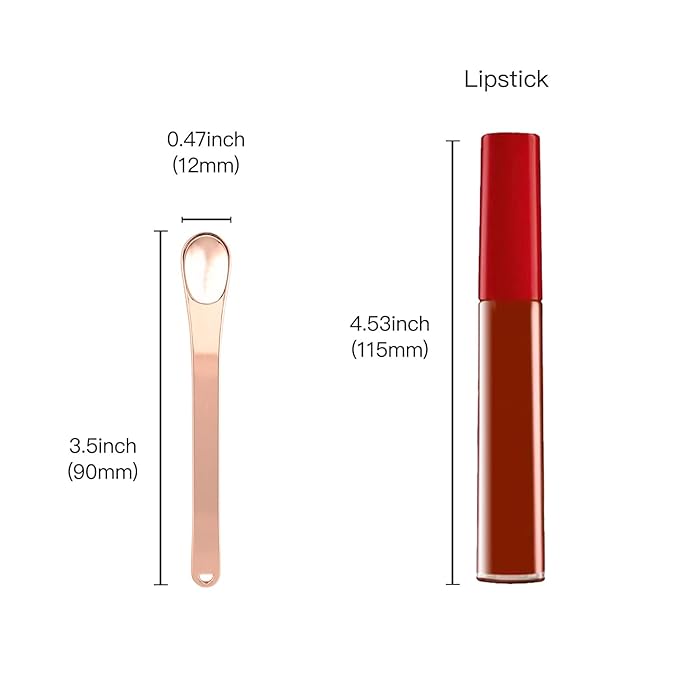 Tekson Metal Cosmetic Skincare Spatula, Mini Mask facial Reusable Scoop, Makeup Beauty Spoons for Cream, Lotions, Moisturizers (Rose Gold, Gold, Silver) (long size)