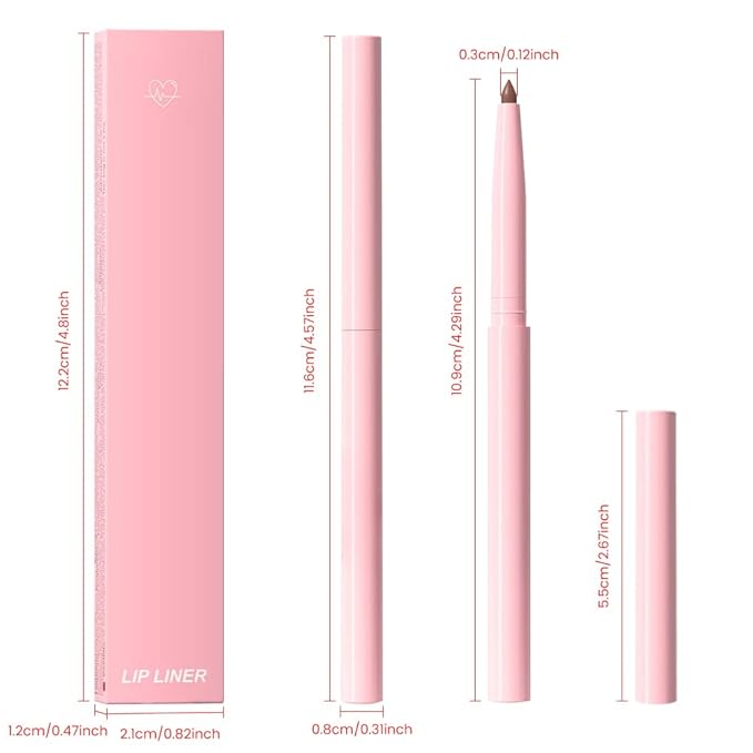 evpct Taupe Brown Matte Creamy Retractable Lip Liner Pencils for Shaping & Sculpting Lips, Lip Liner for Women Long Lasting Waterproof Rich Lip Colors Liner Crayon Lipstick delineador de labios 12