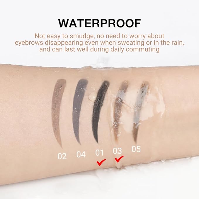 5 Pcs Ultimate Eyebrow Retractable Definer Pencils,Dual-Sided Natural Soft Textured Eyebrow Pencil, for Daily Look Eyebrow Makeup,Brow Brush,Fine Tip (2*Black+3*Mudium Brown)