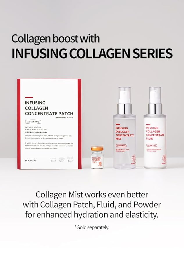 BEAUDIANI Collagen Facial Mist – Hydrating & Firming Spray for Face, Anti-Wrinkle Korean Skincare, Daily Moisturizer & Skin Tightening Mist with Nourishing Collagen (1.69 fl oz)