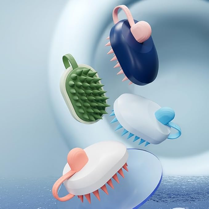 Hair Scalp Massager Brush, Cute Mouse Shape Shampoo Brush Scalp Scrubber, Wet/Dry Use, Scalp Massager for Hair Growth, Eliminates Dandruff for Men & Women (Dark Blue)