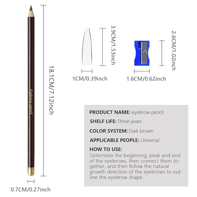 12Pcs Eyebrow Pencils for Women,Wooden Hard-Core Medium Brown Eyebrow and Eyeliner Pencil,Long Lasting Waterproof and Sweat-Proof,Beginner Makeup Brow Pencil,Create a Natural Eye Brow Makeup,Vegan