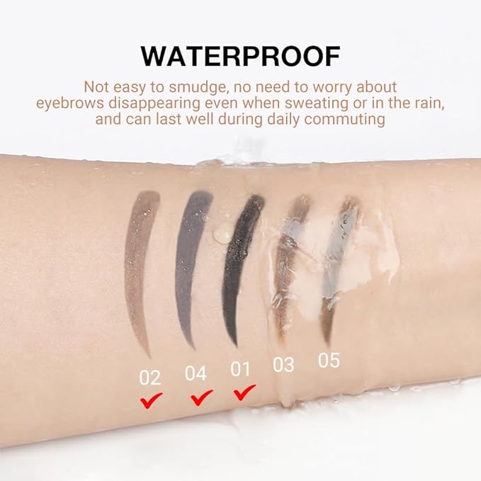 5 Pcs Ultimate Eyebrow Retractable Definer Pencils,Dual-Sided Natural Soft Textured Eyebrow Pencil, for Daily Look Eyebrow Makeup,Brow Brush,Fine Tip (2*black+2*milk tea+grey)