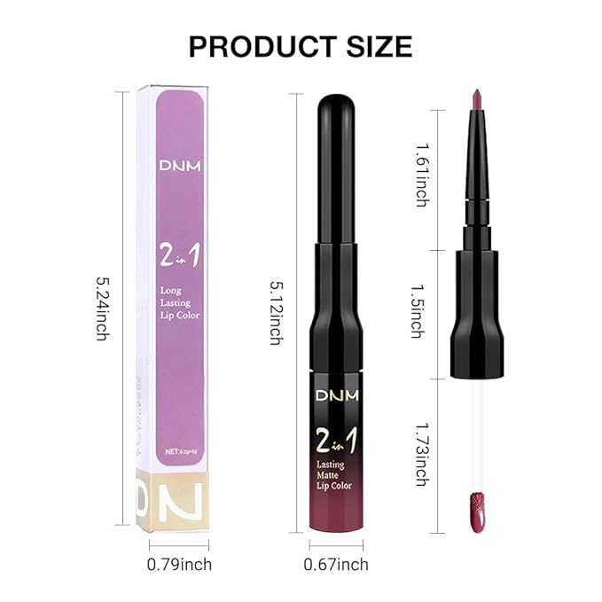 evpct 1Pcs Rose Plum Neutral Matte Lip Liner and Liquid Lipstick Stain Makeup Set for women, Rose Long Lasting Smudge Proof Lipstick labiales matte mate larga duracion listip 24 hours originales, 28#