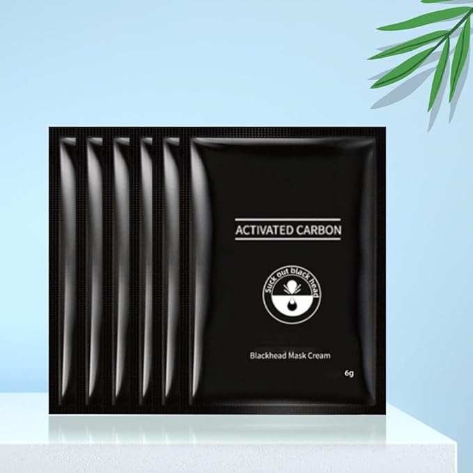 6Pcs Black Charcoal Peel Off Face Mask For Women, Black Head Remover Facemask, Black Activated Charcoal Face Mask Skincare peel off, Blackhead Remover Strip Facial Mask for All Skin, 6g*6