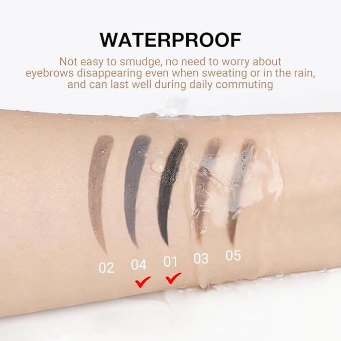 5 Pcs Ultimate Eyebrow Retractable Definer Pencils,Dual-Sided Natural Soft Textured Eyebrow Pencil, for Daily Look Eyebrow Makeup,Brow Brush,Fine Tip (2*Black+3*Grey)