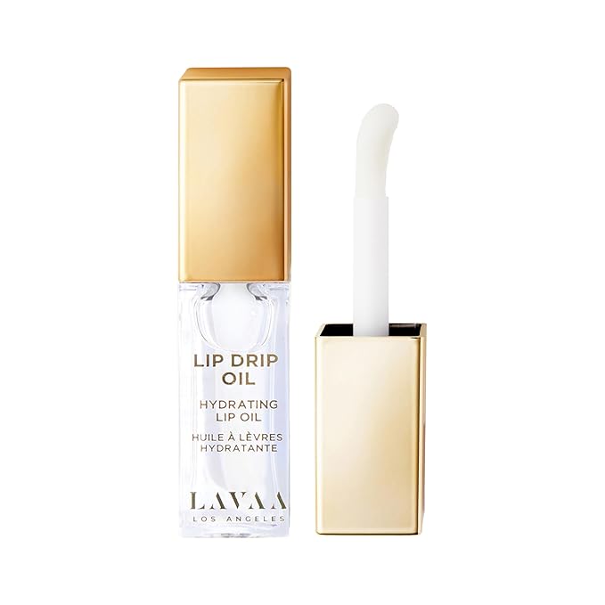 Lavaa Beauty LIP DRIP OIL Glossy Non-Sticky Lip Oil | Hydrating & Nourishing Jojoba Oil, Vitamin E, and Hyaluronic Acid (Clear)