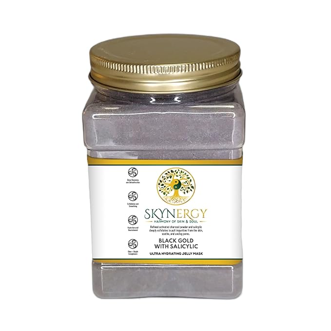Black Gold with Salicylic Jelly Mask - Professional Grade Hydro Glo Peel Off Mask for Radiation, Hydrated Skin, Suitable for All Skin Types, Vajafacial Jelly Mask | 12 Applications (30 fl oz)