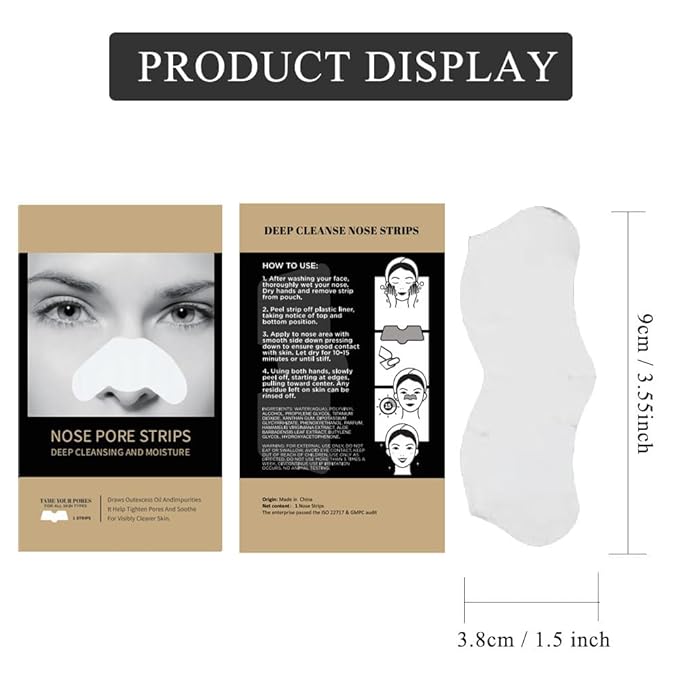 Blackhead Remover Nose Pore Strips - Deep Cleansing and Moisture Clear-Up Strips for Blackheads, for Women & Men (20 PCS)
