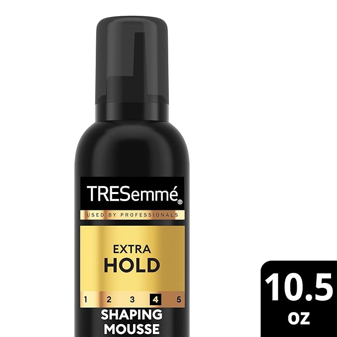 TRESemmé Shaping Mousse, Extra Hold 2-Pack – Moisturizing Hair Mousse for Sculpting, 24H Frizz Control + Keratin Mask