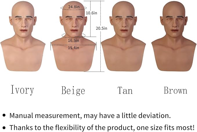 Bell Handmade Silicone Realistic Mask Handsome and Lifelike Face for Crossdressers Cosplay and Transgender
