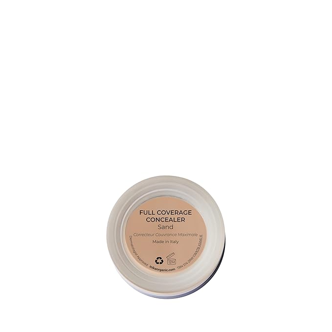 INIKA Organic Full Coverage Concealer | Erase Dark Circles, Cover up Blemishes, Creamy formula, Vegan Ingredients, All Day Wear that Hydrates and Nourishes. Sand