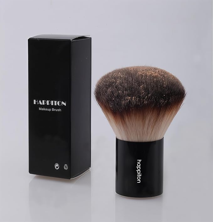 Kabuki Face Brush for Powder Foundation & Blush Blending & Buffing with Aluminum Handle