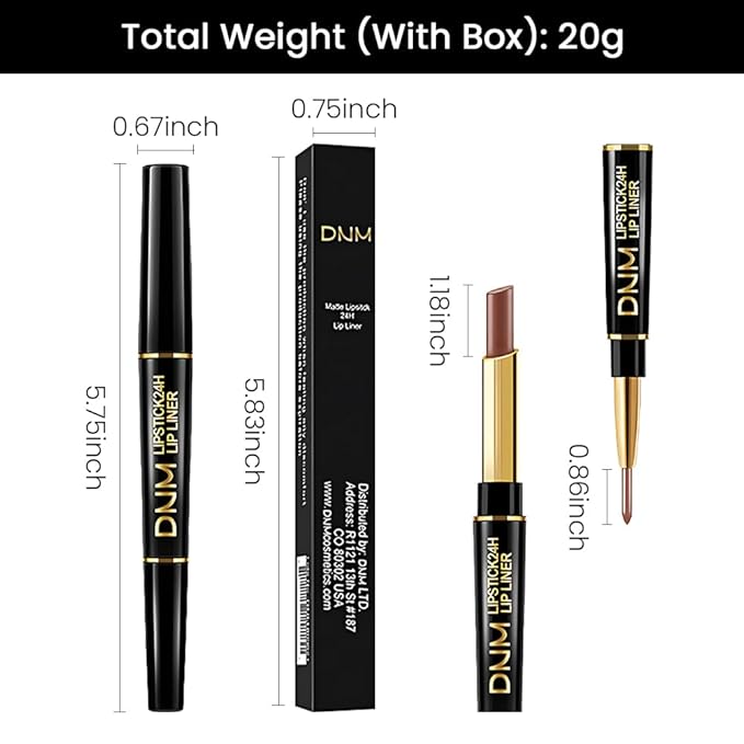 Kaely 2-in-1 Brown Matte Lip Liner & Lipstick Combo Set Kit for Women, Magic Neutral Lipstick 24 Hours Original Lips Liner Pencil Stain Gloss Plumper Makeup Long Lasting Waterproof 38