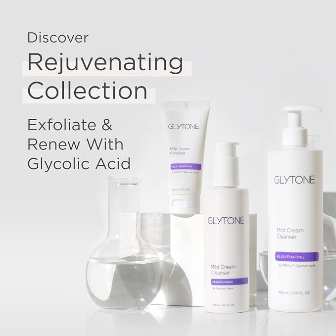 Glytone Mild Cream Cleanser | Exfoliate & Moisturize with 3.4 Free Acid Value Glycolic Acid & Glycerin | Face Wash for Women Removes Makeup & Oil | Face Cleanser for Dry Skin | 6.7 Fl oz.