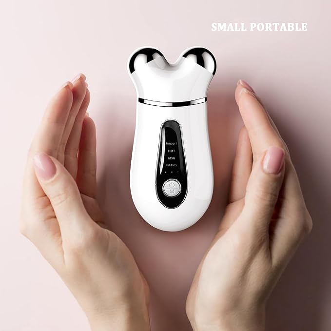 Microcurrent Face Device, USB Micro Current Faci-al Shaping Tool for Facial Wrinkle Removal and Anti-Aging,Mini Microcurrent Face Lift Device for Face Lifting and Facial Sculpting (White)