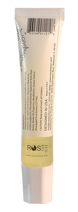 Rosee Lip Gloss Vegan & Cruelty Free Treatment, Professional Make up, Long Lasting Glossy with Shea Butter, Moisturize, Protect & Smooth, High Shine, Non-Sticky (r. Pineapple Punch, 0.5)