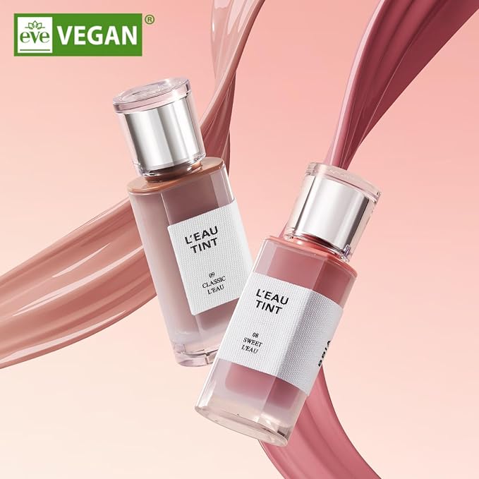 BBIA L’EAU Tint – Glossy & Glow Lip Stain Watery Lip Tint Non-Sticky High Shine Finish Long-lasting Moisturizing Lightweight Natural Daily Use Vegan Korean Makeup (01 GARDENIA L'EAU)