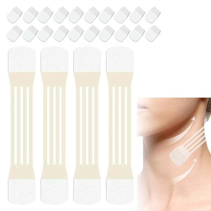 OJJ Neck Tape Lifting Invisible,New 20 PCS Lift Tapes for Women,Suitable for Neck, Face adn Jaw,Durable & Waterproof(4 Bands, 20 Patches)