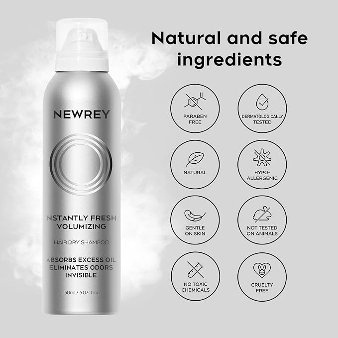 Dry Shampoo Spray for Women & Men - Freshens hair, Residue-Free, Volumizing Formula with Rice Starch - Absorbs Oil, Eliminates Odors - 5.07 oz-fresh