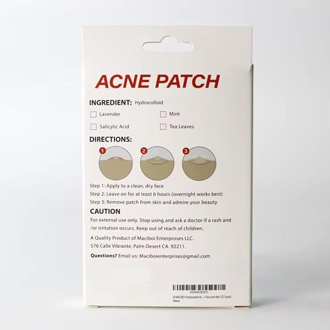 M MACIBOI Hydrocolloid Acne Pimple Patches - Overnight Whiteheads and Blemishes - acne dots pimple patches - Invisible Zit Stickers for Face and Spot Covers - Suitable for All Skin Types | 72 Count |