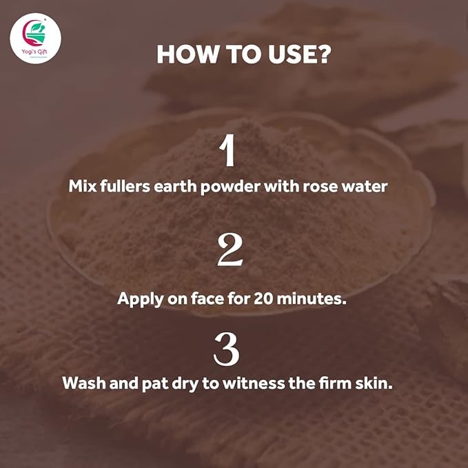 Multani Mitti Powder | Fullers Earth Clay | 100% Natural Indian Clay | Skin Tightening Face Pack, Detox Bath & Soap Making | 10 oz (283 grams) | By Yogi's Giftยฎ