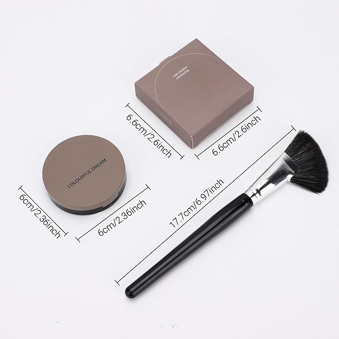 Erinde Cool Toned Contour Palette with Mirror, Taupe Grey Contour Powder for Fair Pale Light Cool Skin Tones, Lightweight, Ultra-Blendable, Nose Contouring Bronzer Powder with Countour Brush