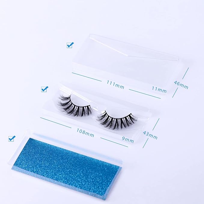 Lashes Bulk Wispy Eyelashes Wholesale 100 Pairs 5 Styles 15mm 18mm Dramatic Cat-Eye Faux Mink Lash Reusable 5D Soft Eyelash with Individual Glitter Portable Pack