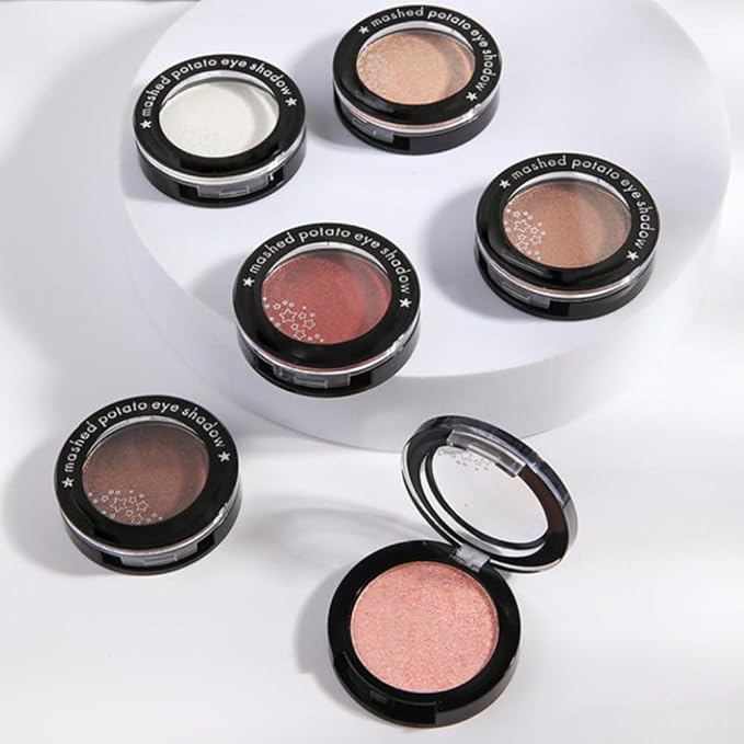 Monochrome Cream Glittle Eyeshadow Palette Makeup, Light Brown Shimmer Single Shimmer Eye Shadow for Older Women, High Pigment Natural Sombras Crema Para Ojos, Talc, Paraben & Cruelty Free