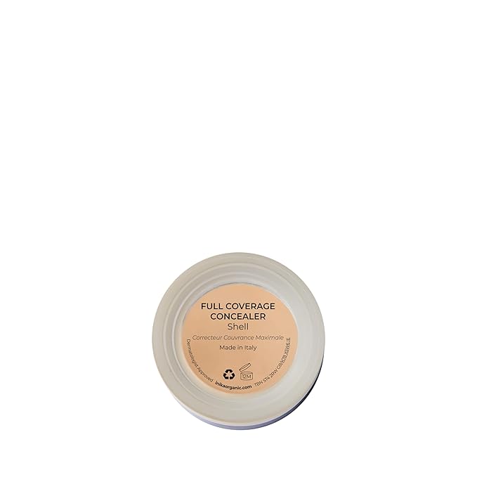 INIKA Organic Full Coverage Concealer | Erase Dark Circles, Cover up Blemishes, Creamy formula, Vegan Ingredients, All Day Wear that Hydrates and Nourishes. (Shell)