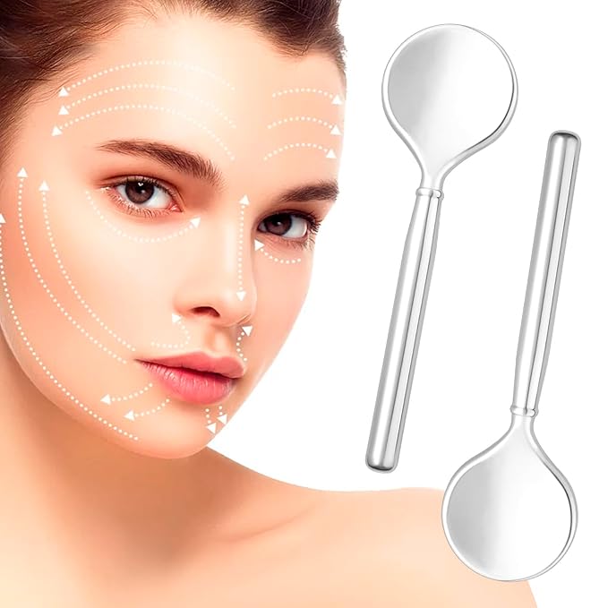 Pndeyo 3pcs Mini Metal Makeup Spoon, Reusable Cosmetic Cream Spatulas, Skincare Scoop Applicator Facial Massage Beauty Tools for Mixing and Sampling Face Eye Cream- Silver