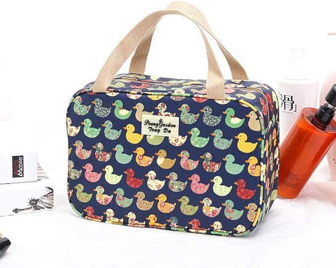 Hjkiopc Large Makeup Bag Toiletry Bag for Women Make Up Bag Cosmetic Bag Toiletries Bag Brush Bags for Traveling (Navy Duck)