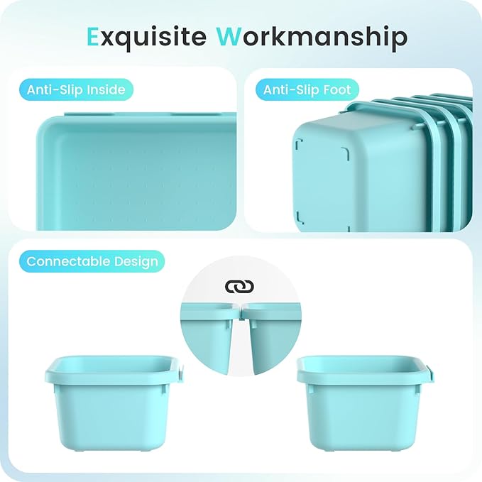 A-LuGei ใ๐ฎ๐ด๐ฃ๐๐ฆใ ใ๐ฑ๐ฆ๐ถ๐๐ฒใ BlueGreen Drawer Organizer, Makeup organizer, ใHolds 177 Itemsใ Bathroom Organizers and Storage, Plastic Desk Organizer Divider, Organizer Bins for Office Vanity