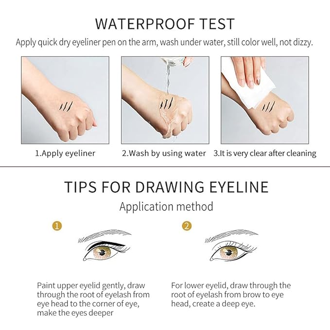 evpct 6Pcs Blue Colored Glitter Eyeliner Pencils Set,Dark Light Blue Green Purple Red Pink Metallic Colorful Liquid Eye Liner Set Women Waterproof