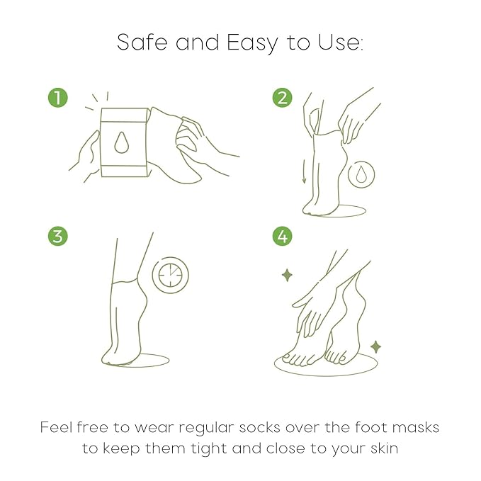 Skin Aesthetics Mint & Tea Tree Foot Masks - Repairs & Softens Cracked Feet, Hydrating & Exfoliating - Dermatologist Tested Korean Skincare - Clean Beauty, Natural Ingredients, Cruelty-Free - 3 Pairs