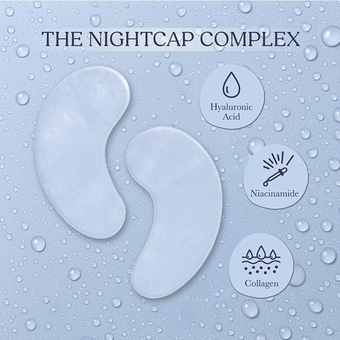 Casey Aileen Nightcap Under Eye Patches – Cooling Hydrogel Eye Masks for Puffy Eyes, Dark Circles & Tired Skin – Collagen, Hyaluronic Acid, Niacinimide– 24 Pair Set