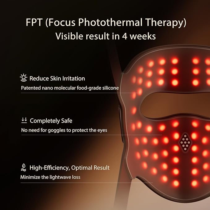 JOVS 4D Laser Light Therapy Mask - Red Light Therapy for Face, Led Face Mask Light Therapy, 6x Powerful More Than LED, FPT Technology, 4 Wavelengths, Anti-Aging