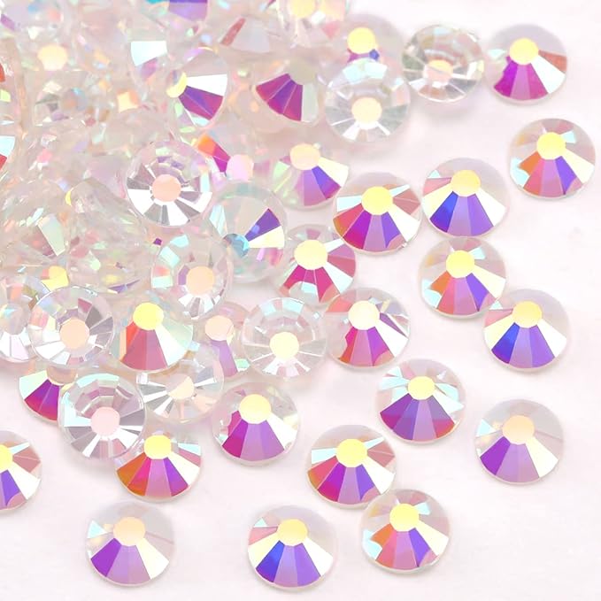 Novani Crystal Rhinestones, Flatback Loose Gemstones 1440pcs Glass Rhinestones for Clothes Shoes Crafts Makeup Nail Art and DIY Decorations(SS6, Transparent)