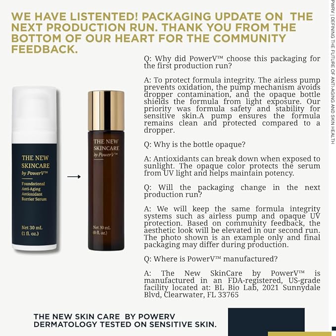 Premium Stem Cell Serum for Face - Korean Skin Care for Women - Face Moisturizer for Sensitive Skin & Anti Aging Serum - Hydration Barrier with Astaxanthin, Beta Glucan, Squalane, Ceramides by PowerV
