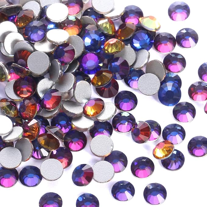 Flatback Rhinestones Non Hotfix Rhinestones for Crafts Glass Nail Rhinestones Nail Gems Crystals Rhinestones for Makeup Bags Shoes Decoration DIY(SS10,1440pcs,Blue Flame)