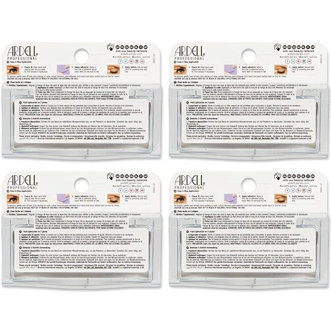 Ardell Natural Lashes 172 - Reusable, Natural Look Fake Eyelashes, Long-Lasting Eyelashes for Everyday Wear, 4 Pack