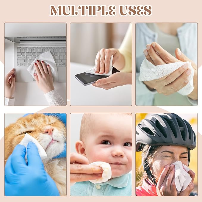 Tellingyou Larger Compressed Towel Bulk 14 x 10'' Thicker Disposable Face Washcloths, Portable Coin Tissues Cotton Wipe Tablets Travel Size Individual Wrap for Travel Homeless Hand Clean